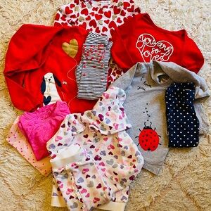 Set of toddler’s Valentine’s Day outfits-10 pieces